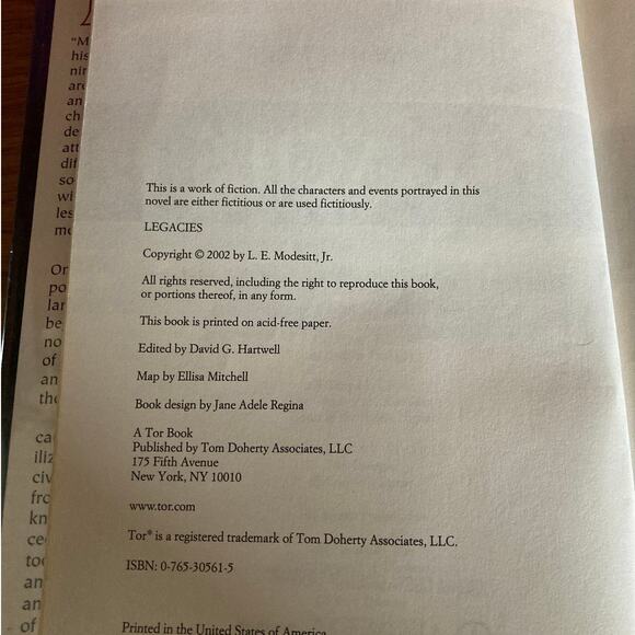 Legacies by L.E. Modesitt, Jr. | 2002 | Vintage Fantasy Book - Picture 4 of 5